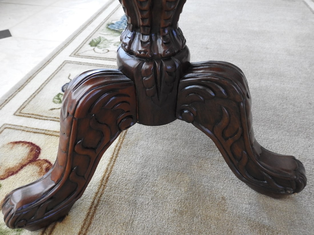Rococo Style Accent Table with Marble Top - 4