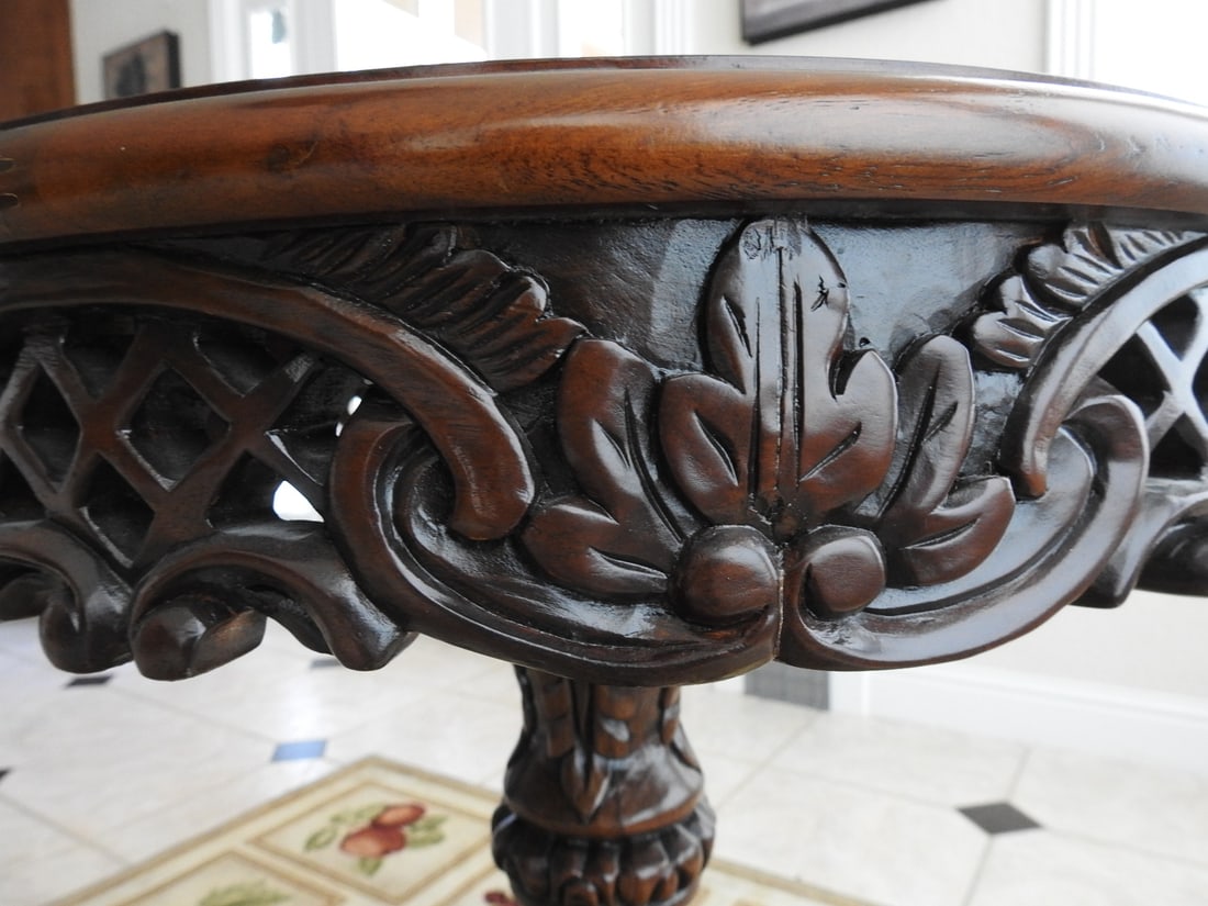 Rococo Style Accent Table with Marble Top - 6