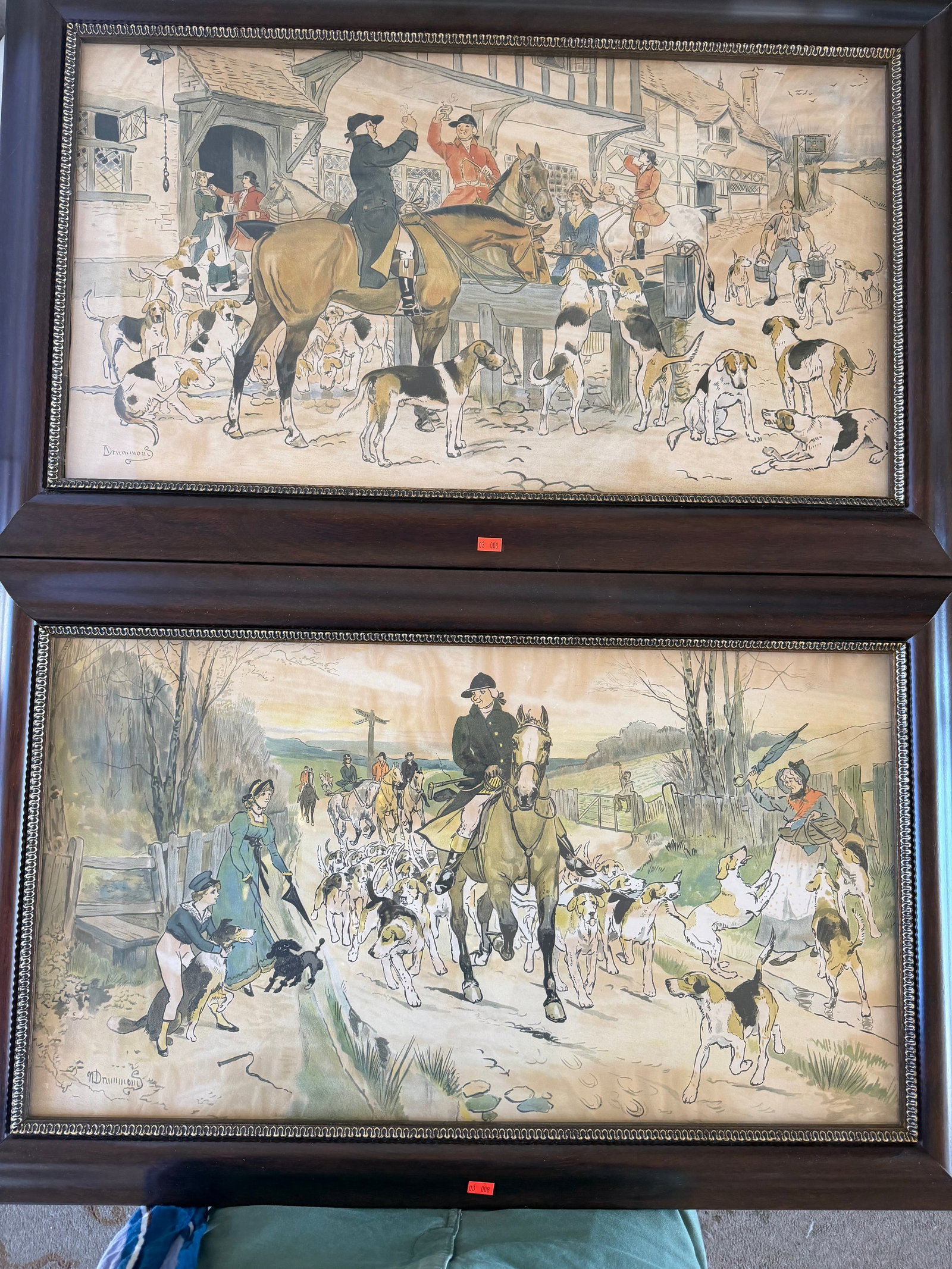 Pair of Framed Drummond Fox Hunt Scene Prints (1 of 8)
