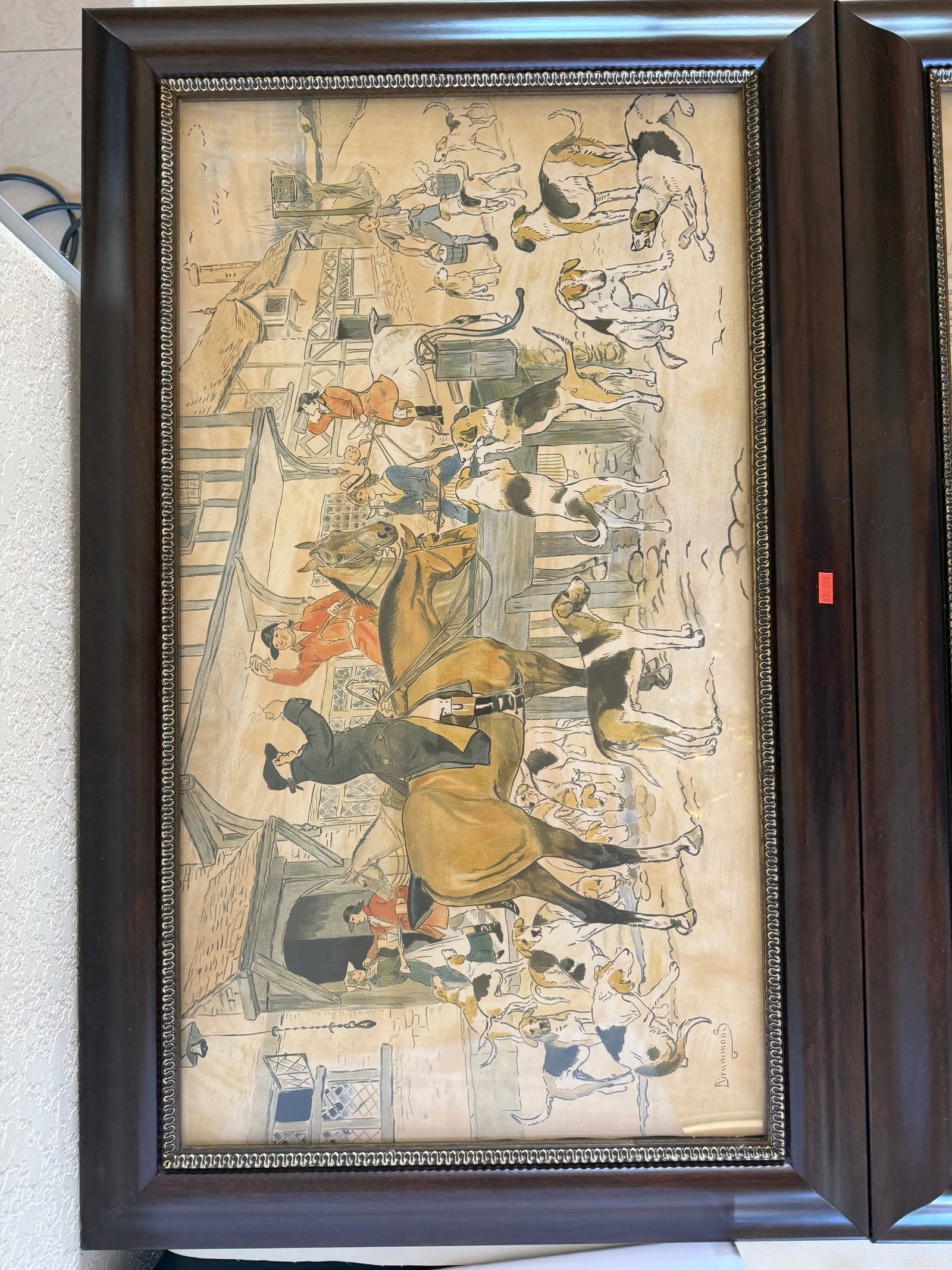 Pair of Framed Drummond Fox Hunt Scene Prints - 2