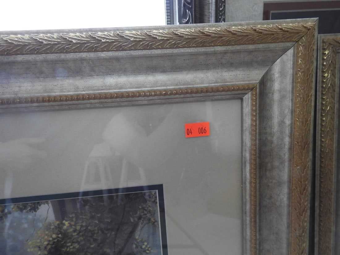 America Flag and Flowers Framed Reprint - 3
