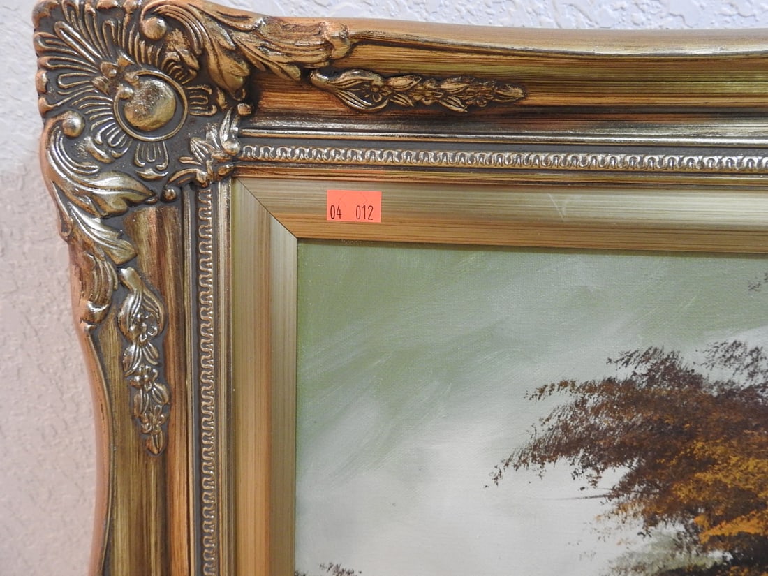 Framed Landscape Painting in Ornate Gilt Frame - 2