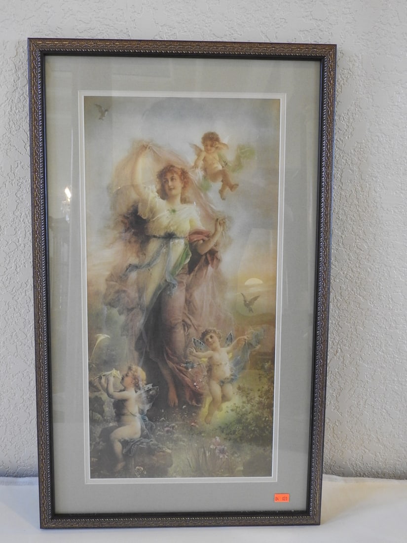 Spring Fantasy Framed Reprint: Framed Spring Fantasy reprint in decorative frame. Approx. 25.25 x 15.5 x 1 in.
