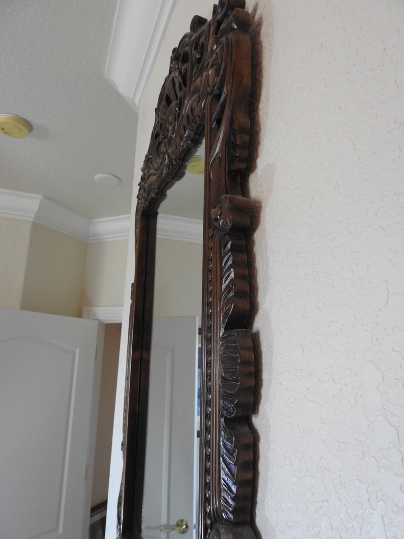 Rococo Style Mahogany Wall Mirror - 5