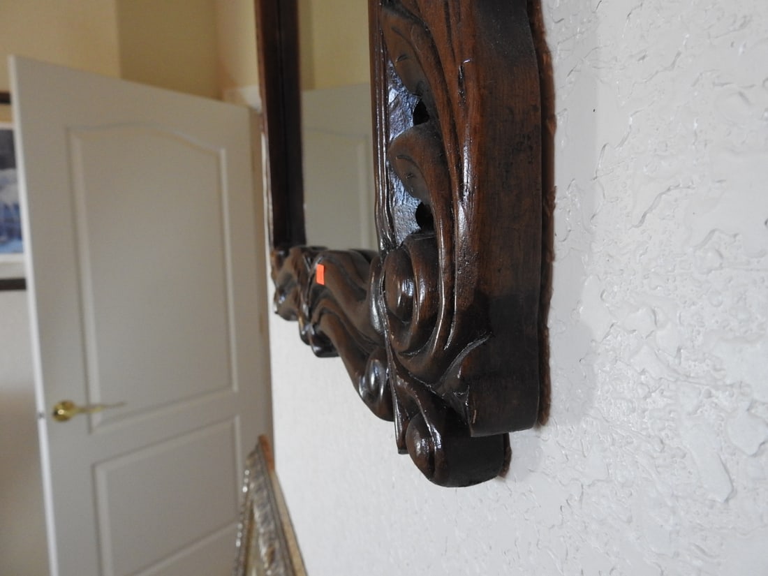 Rococo Style Mahogany Wall Mirror - 6