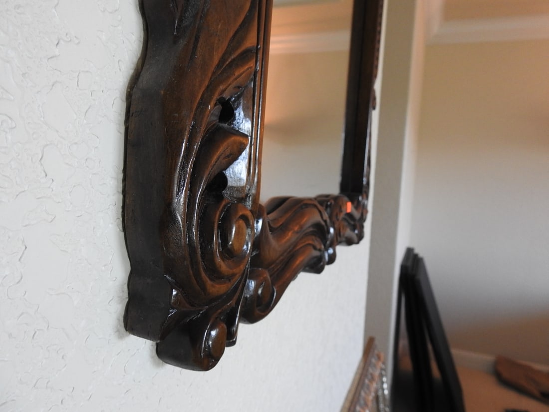Rococo Style Mahogany Wall Mirror - 7