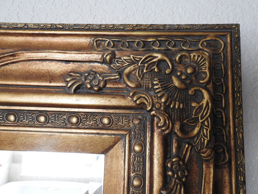 Baroque Rococo Style Large Wooden Wall Mirror - 3