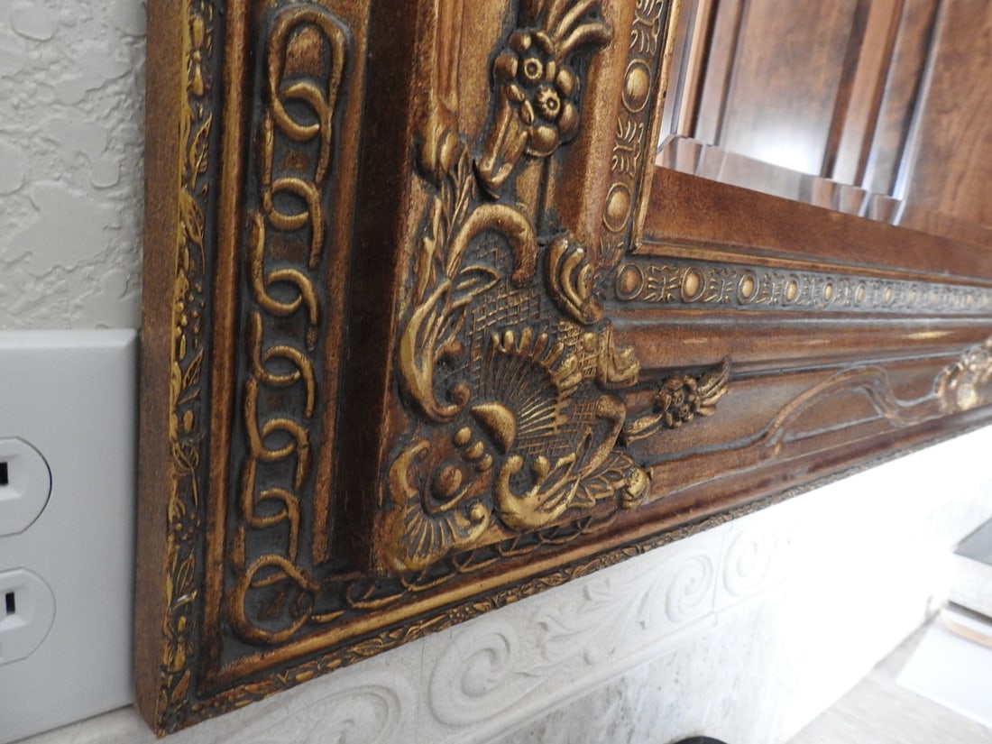Baroque Rococo Style Large Wooden Wall Mirror - 5