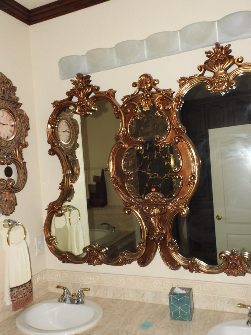 Large French Rococo / Baroque Gilt Wall Mirror - 6
