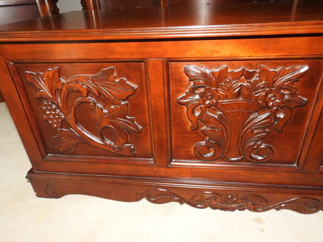 Carved Mahogany Storage Chest - 2