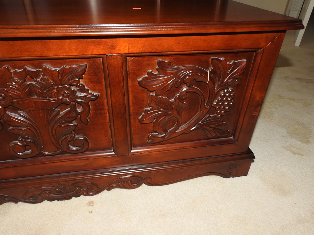 Carved Mahogany Storage Chest - 3