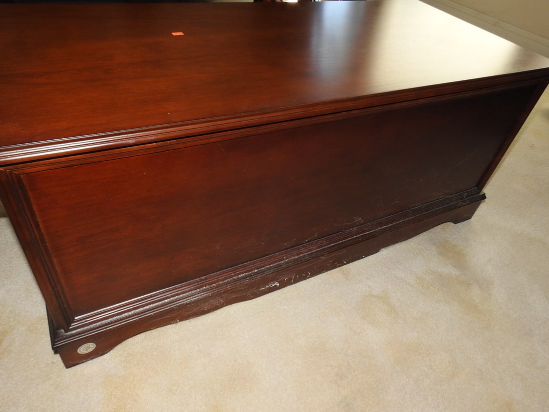 Carved Mahogany Storage Chest - 5