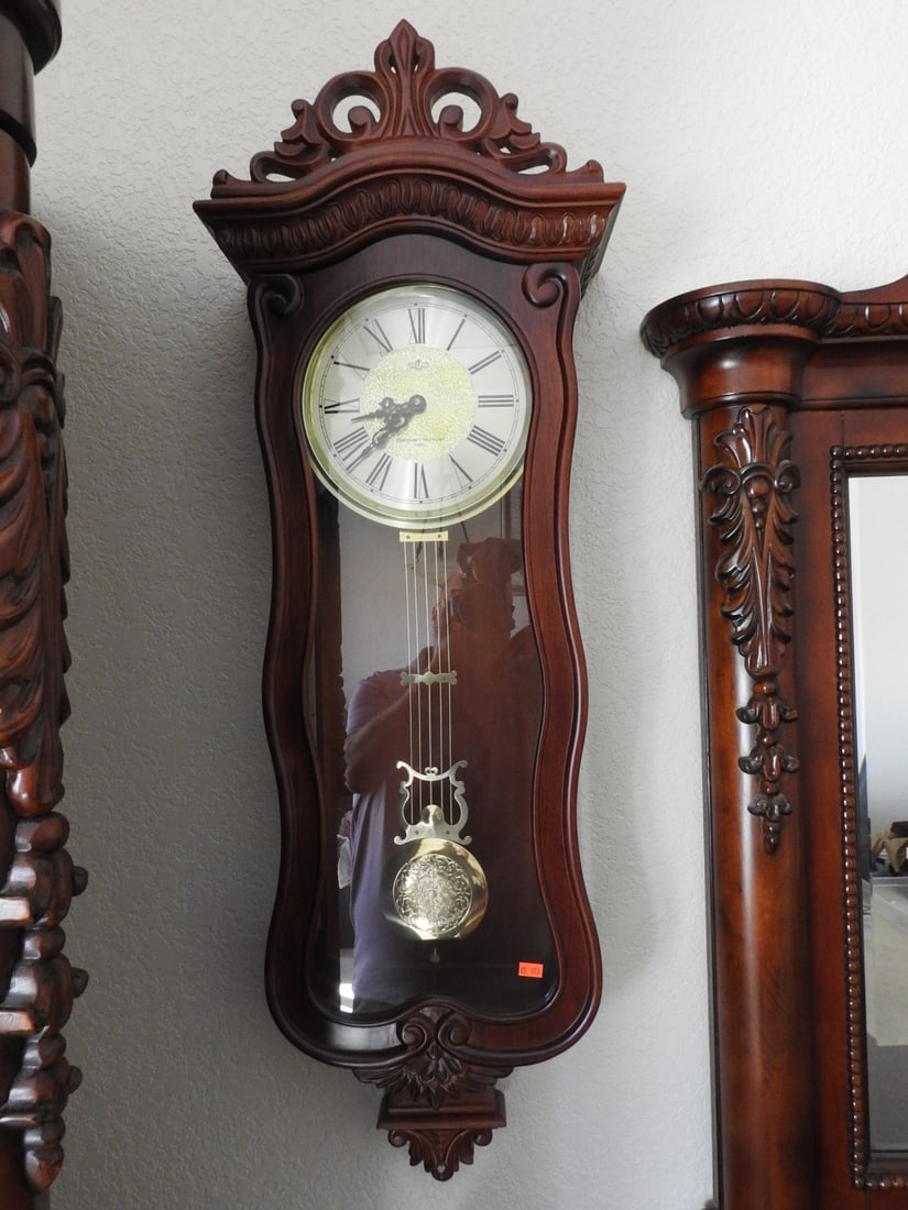 Vintage Cherry Finish Wall Clock - 2
