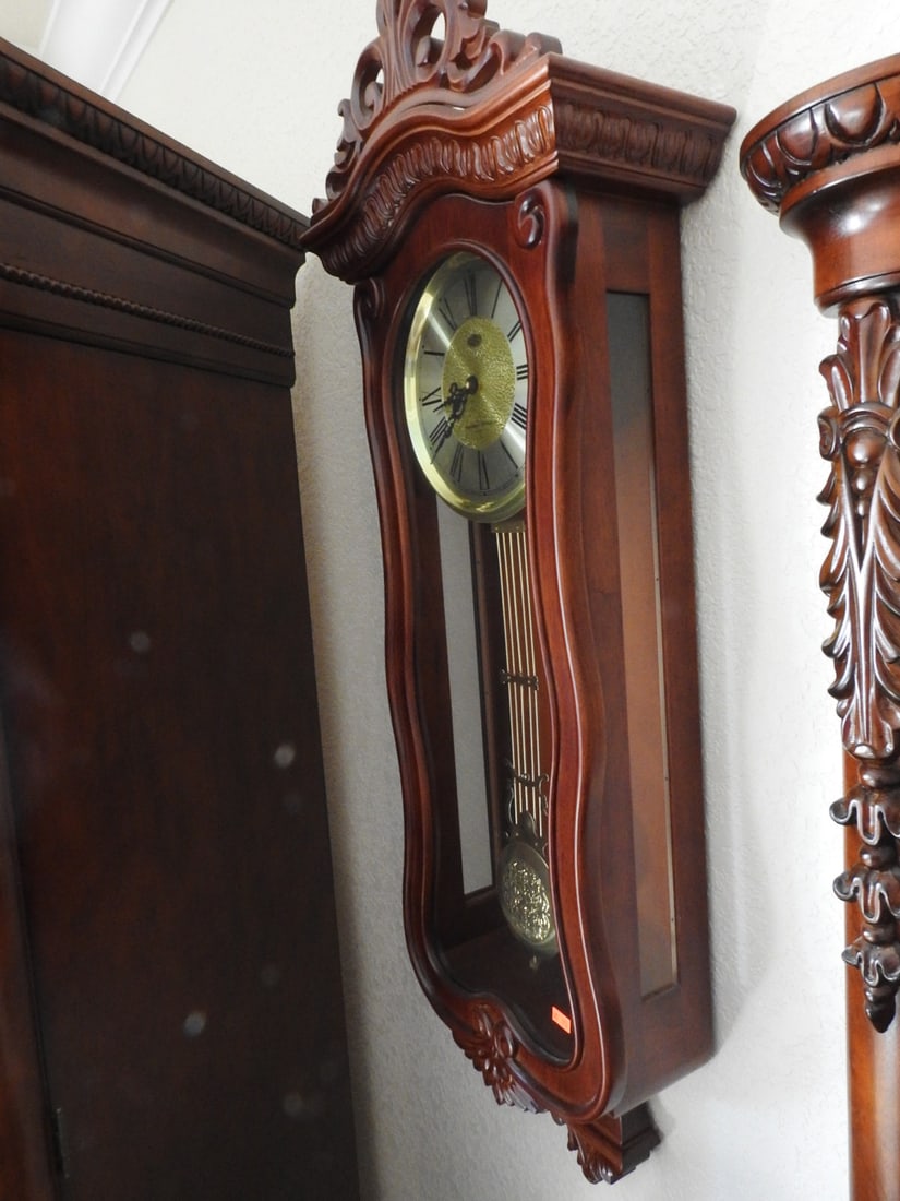 Vintage Cherry Finish Wall Clock - 6