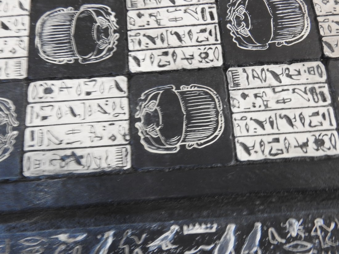 Egyptian vs. Roman Faux Stone Chess Set - 2