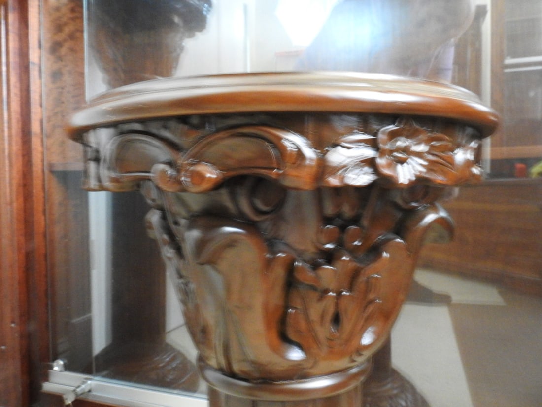 Breccia Pernice Marble Top Plant Stand Column - 4