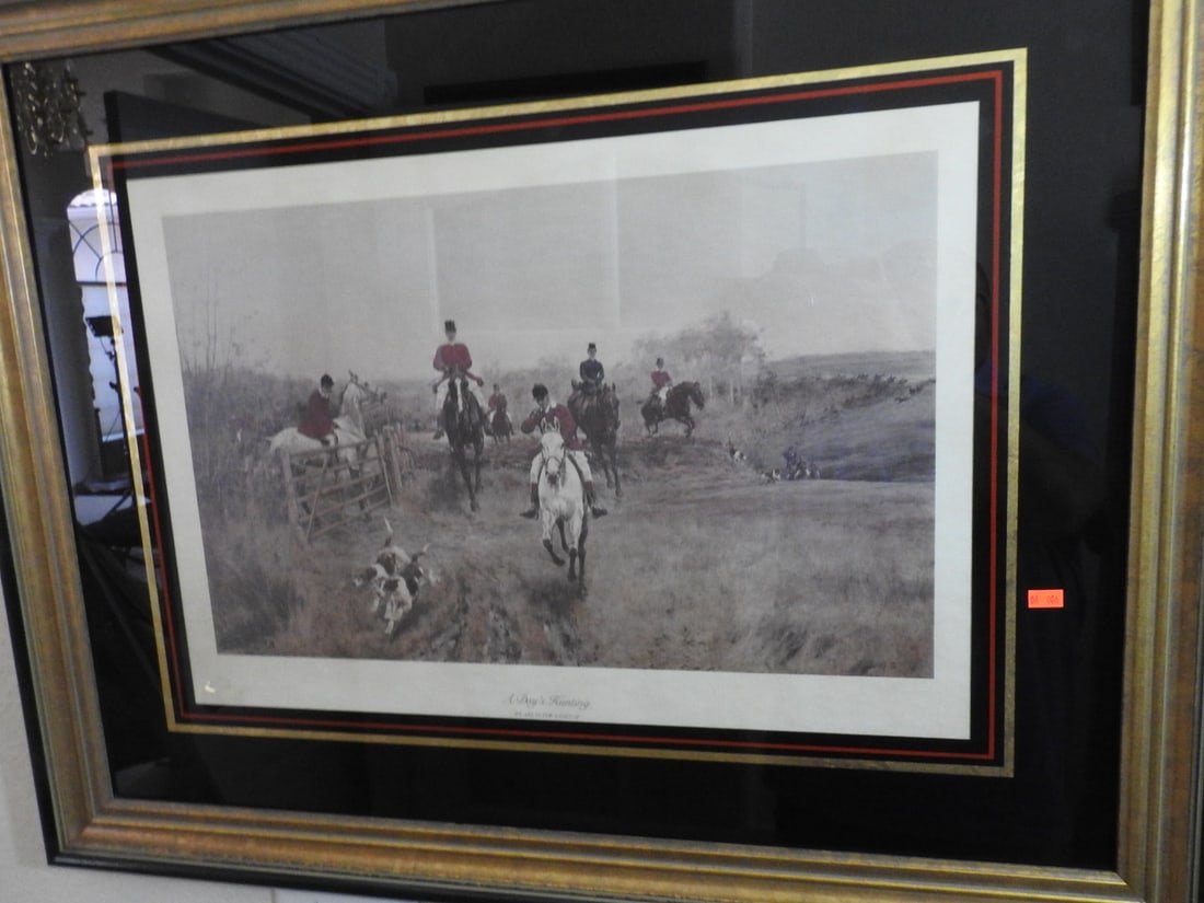 T. Blinks 1907 Fox Hunt Framed Reprint - 2