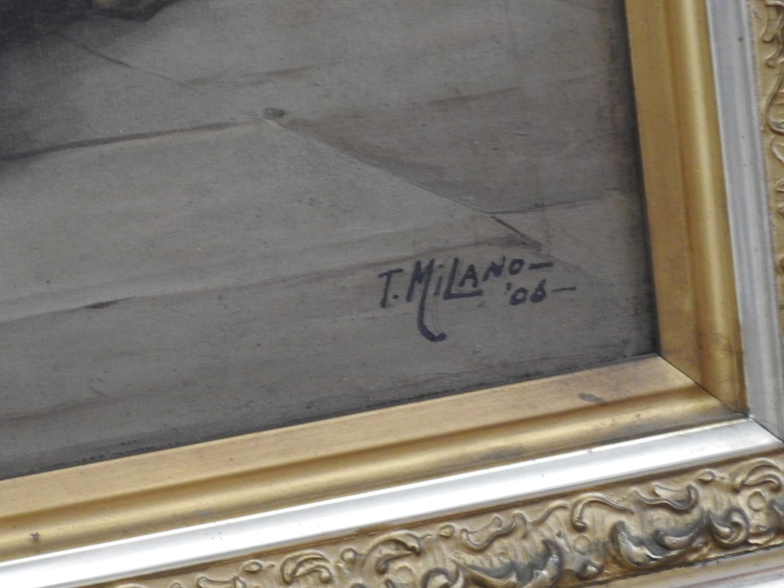 The Three Musketeers Oil on Canvas in Ornate Frame - 8