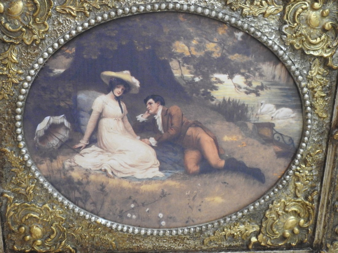 Lovers in the Park Ornate Framed Reprint - 2