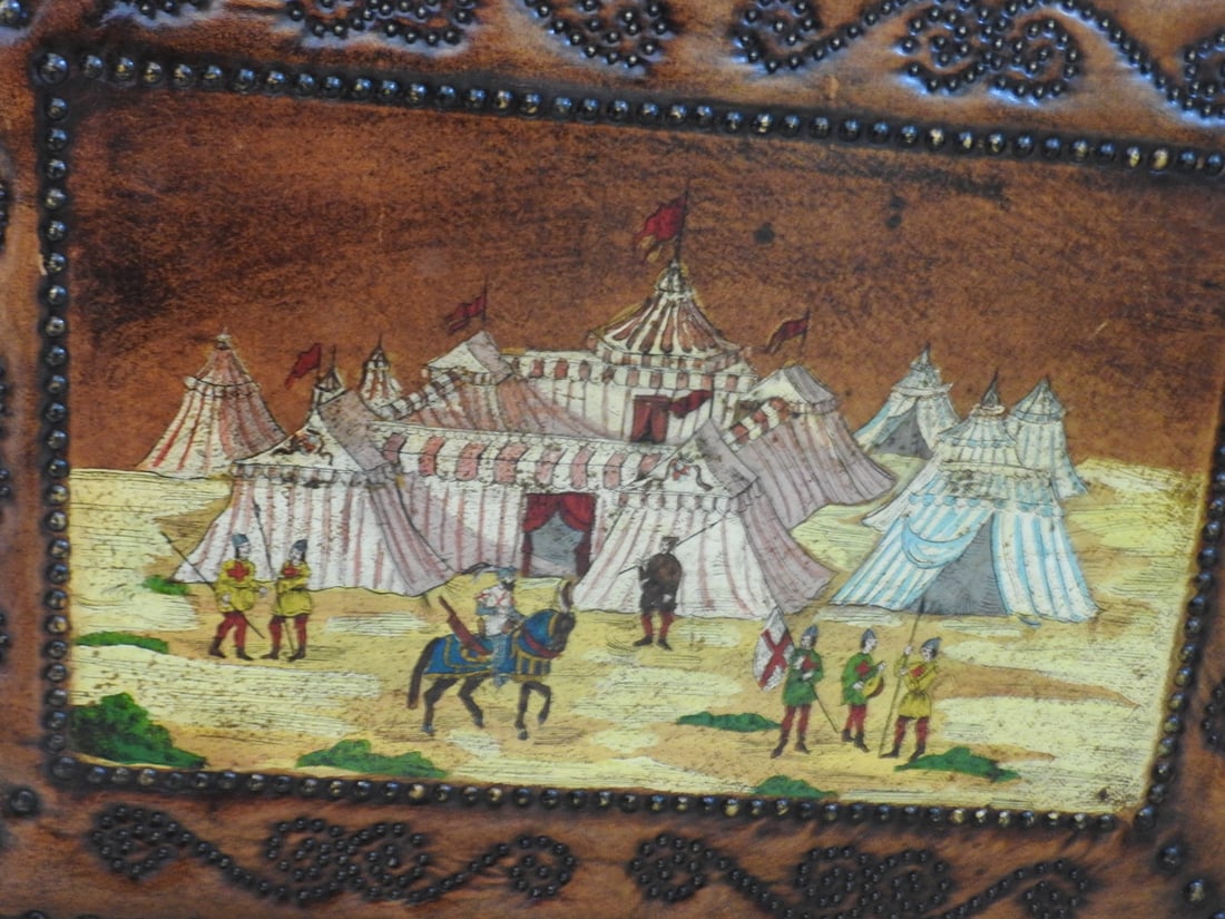 Painted Spanish Leather Wall Art Panel - 3