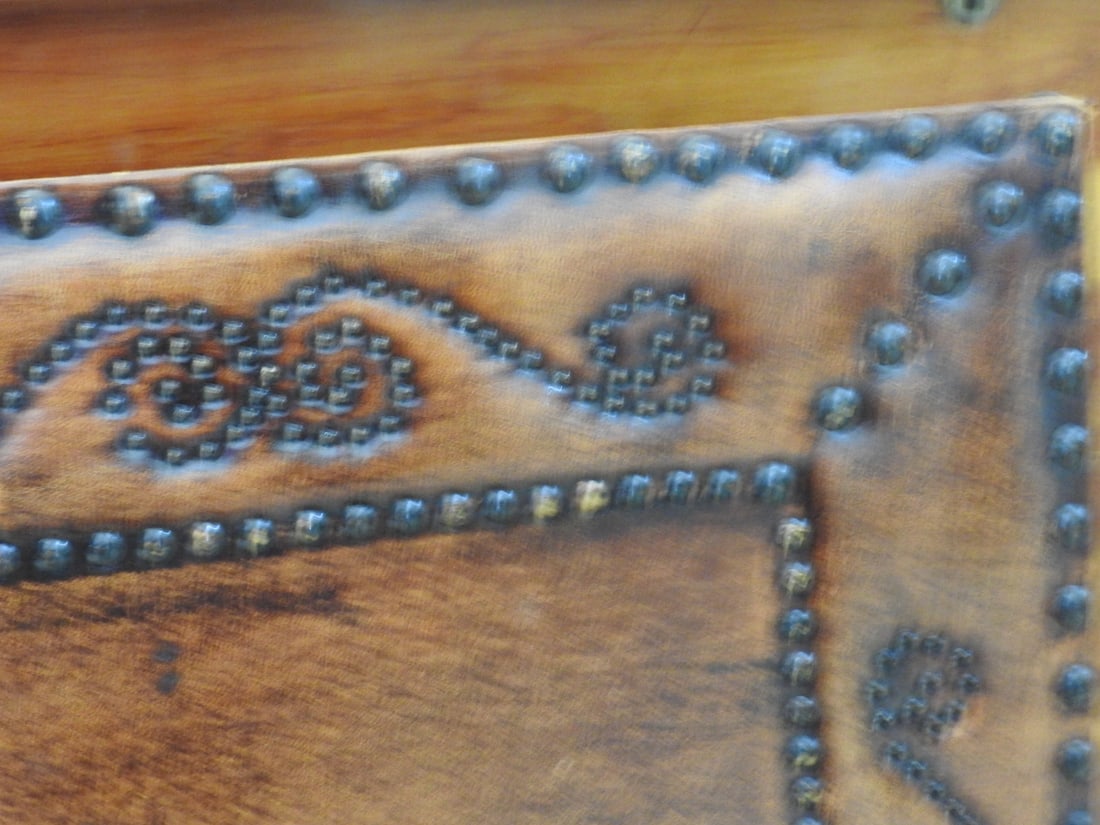 Painted Spanish Leather Wall Art Panel - 4