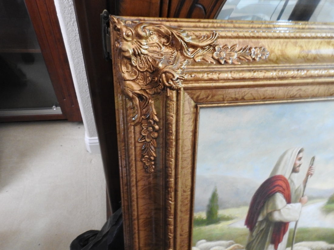 The Good Shepherd Framed Canvas Reprint - 3