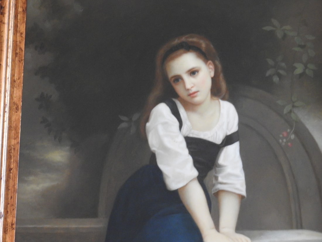 Orphan by the Fountain Framed Oil on Canvas - 3