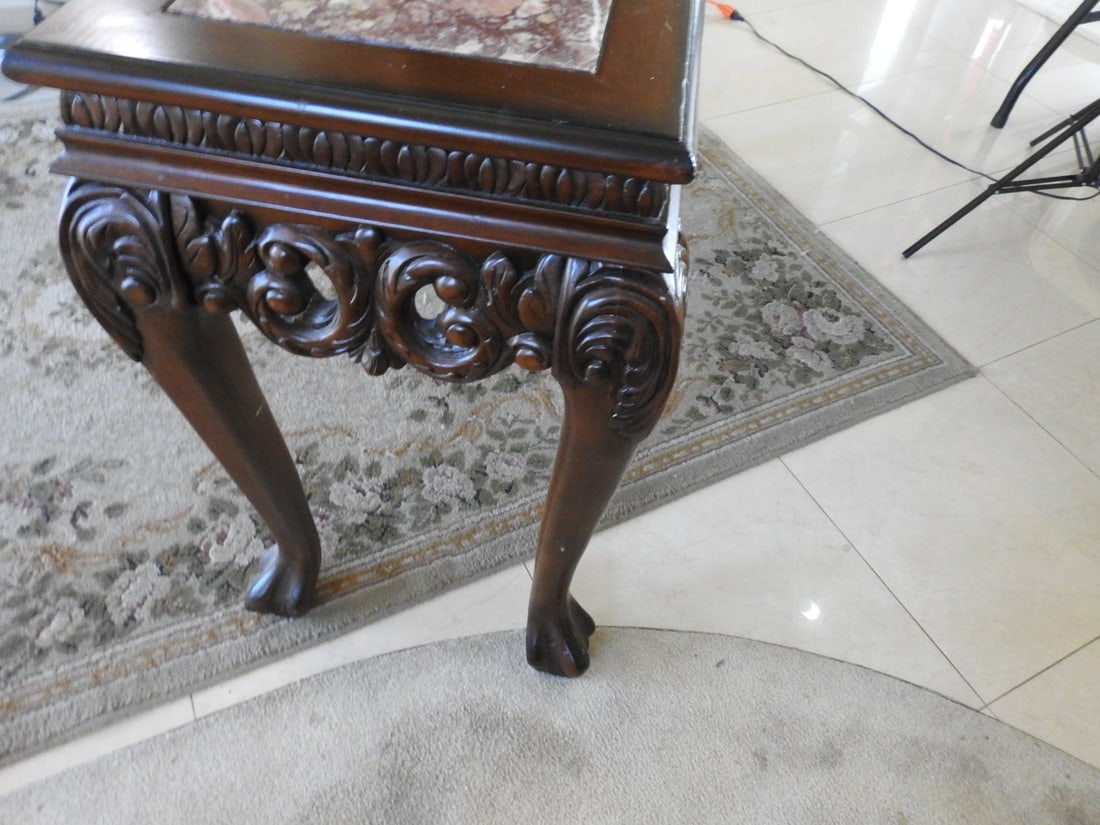 Rococo Style Marble Top Console Table - 5
