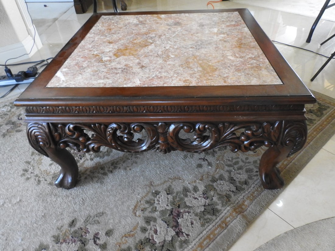 Rococo Style Marble Top Coffee Table - 3
