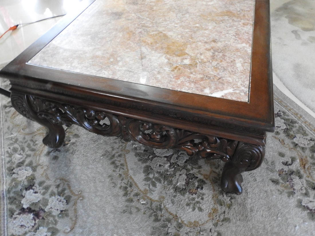 Rococo Style Marble Top Coffee Table - 5