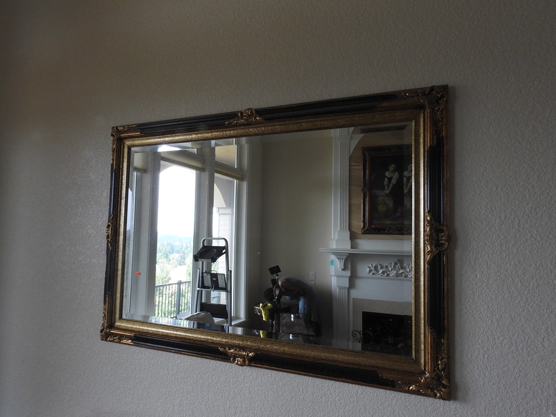 Large Baroque Rococo Style Pebbled Glass Mirror - 2