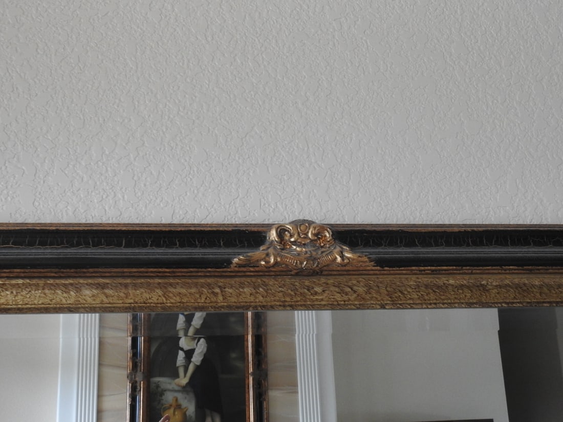 Large Baroque Rococo Style Pebbled Glass Mirror - 3