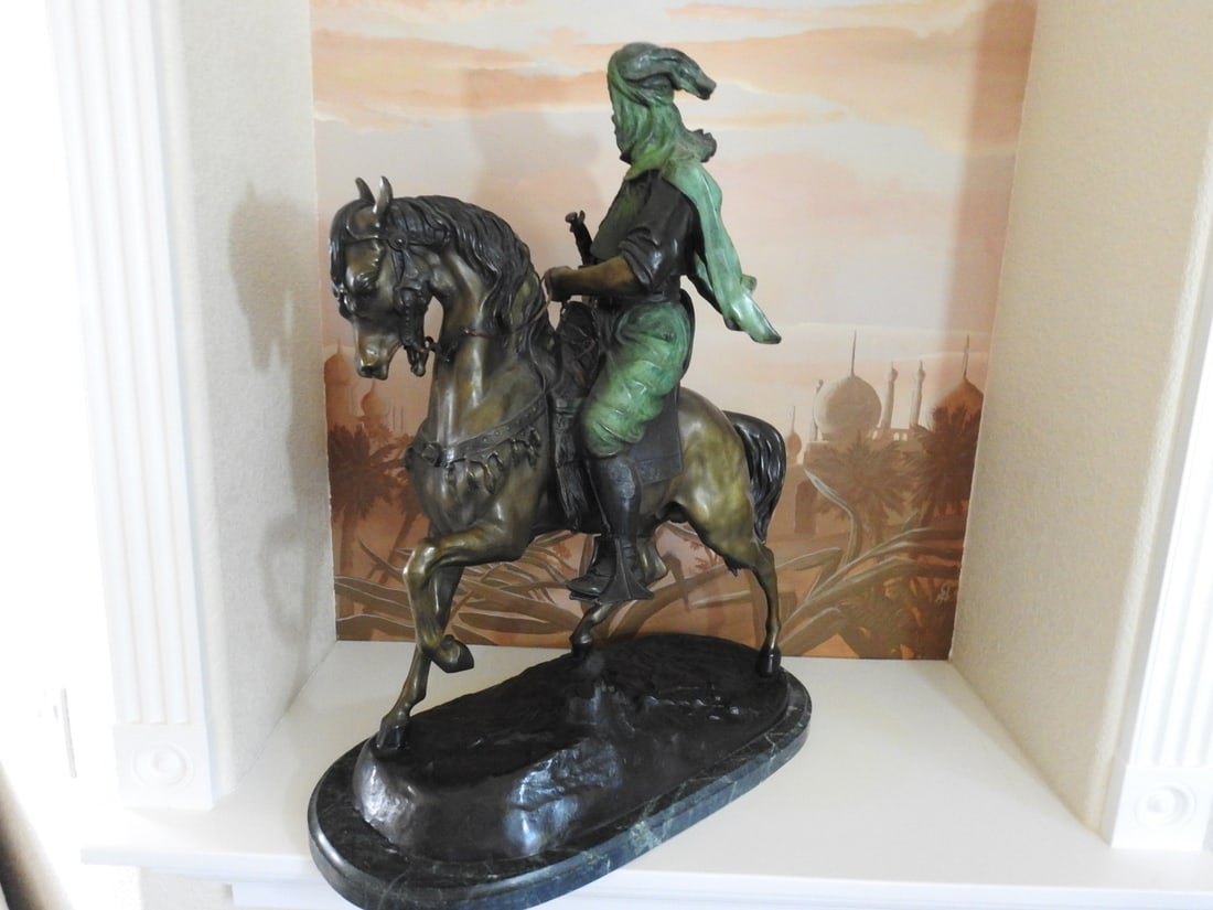 Cavalier Arabe Equestrian Sculpture After Antoine-Louis Barye - 10