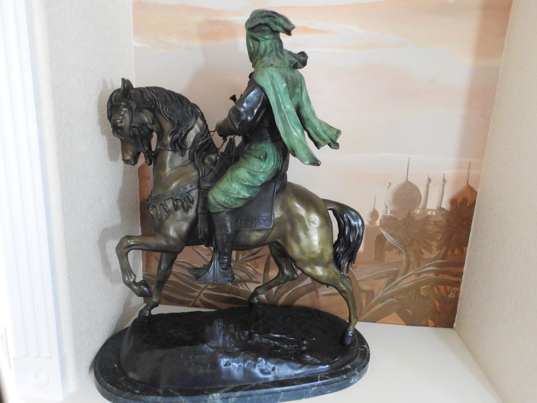 Cavalier Arabe Equestrian Sculpture After Antoine-Louis Barye - 11