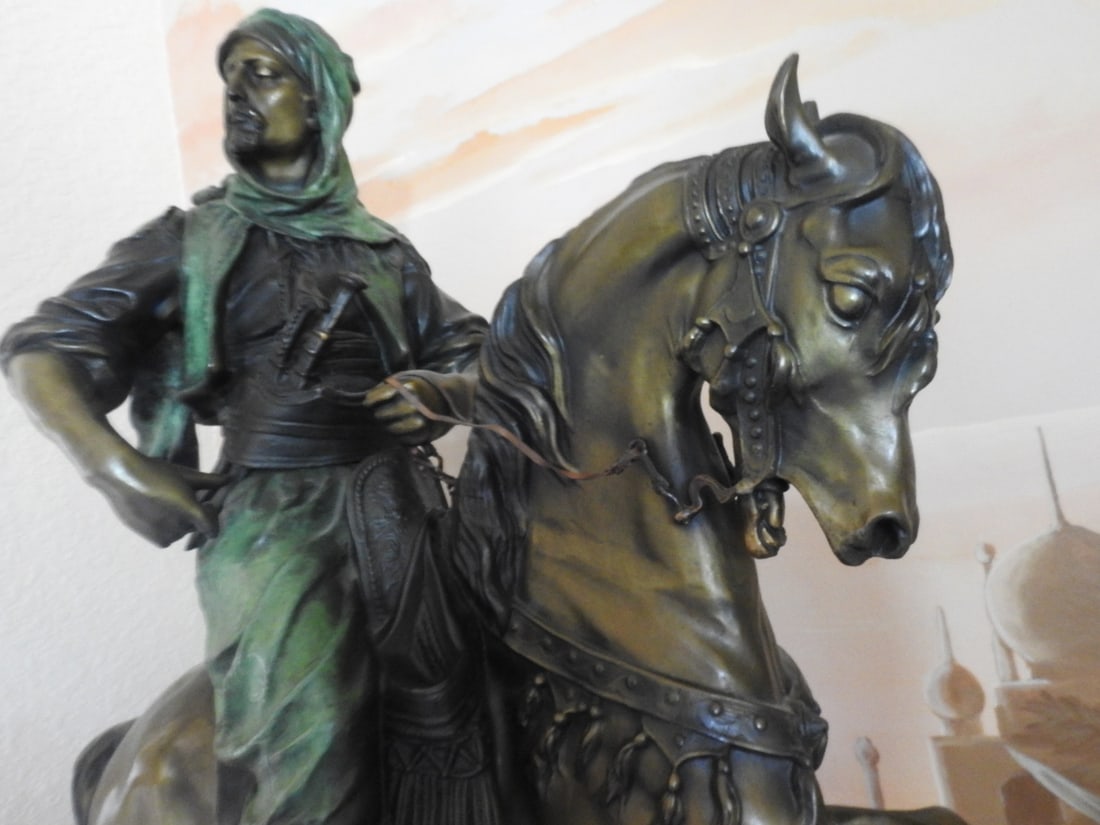 Cavalier Arabe Equestrian Sculpture After Antoine-Louis Barye - 3