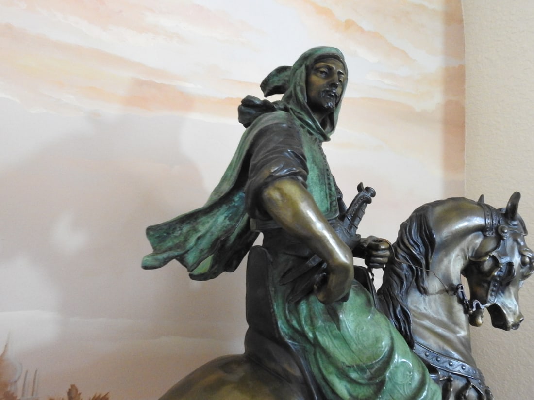 Cavalier Arabe Equestrian Sculpture After Antoine-Louis Barye - 5