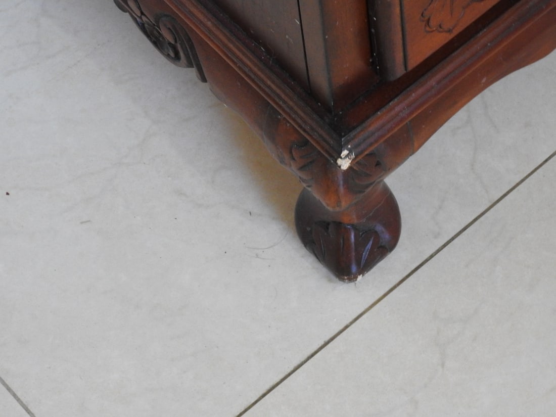 Rococo Style Breccia Pernice Marble Top Sideboard Cabinet - 5