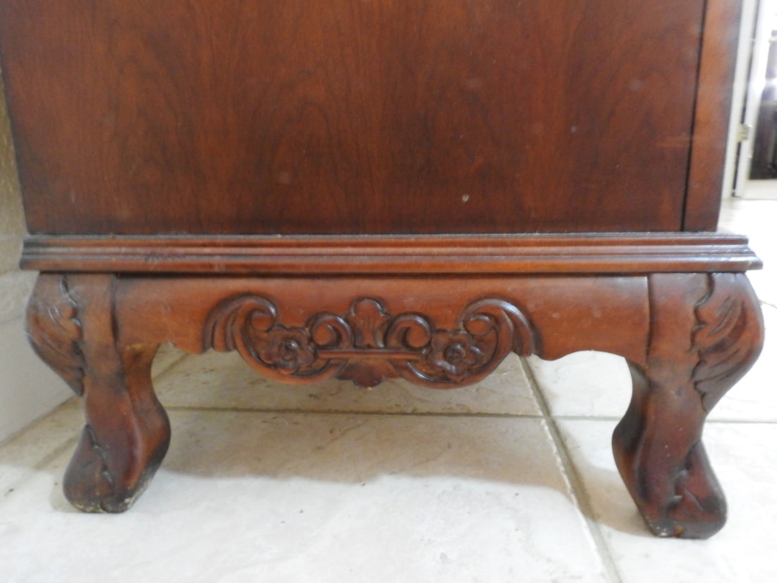 Rococo Style Breccia Pernice Marble Top Two-Door Cabinet - 12