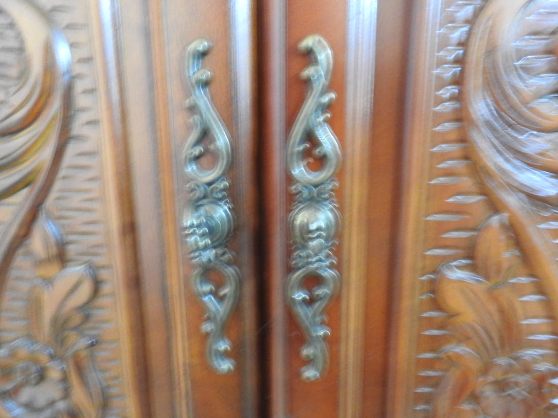 Rococo Style Breccia Pernice Marble Top Two-Door Cabinet - 19