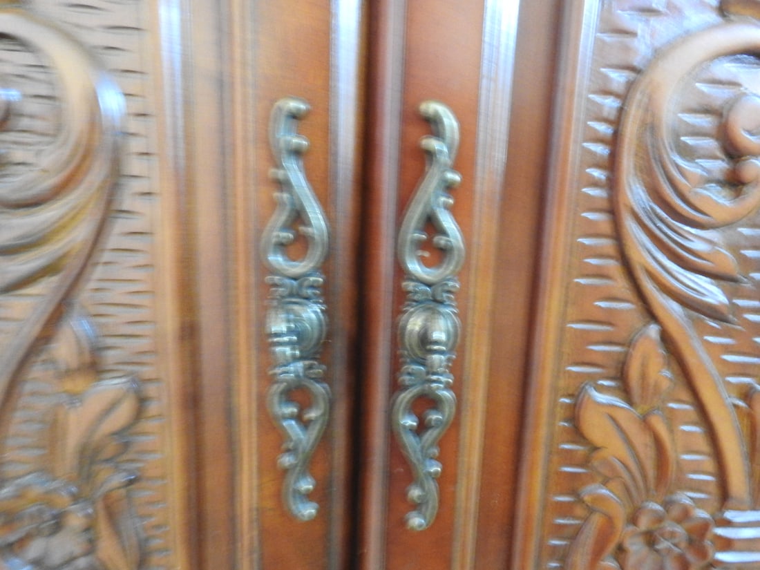 Rococo Style Breccia Pernice Marble Top Two-Door Cabinet - 20