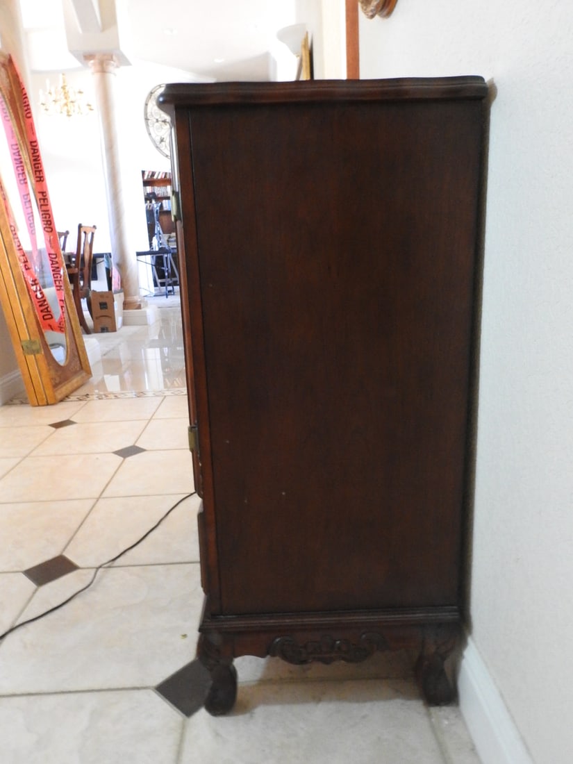 Rococo Style Breccia Pernice Marble Top Two-Door Cabinet - 6