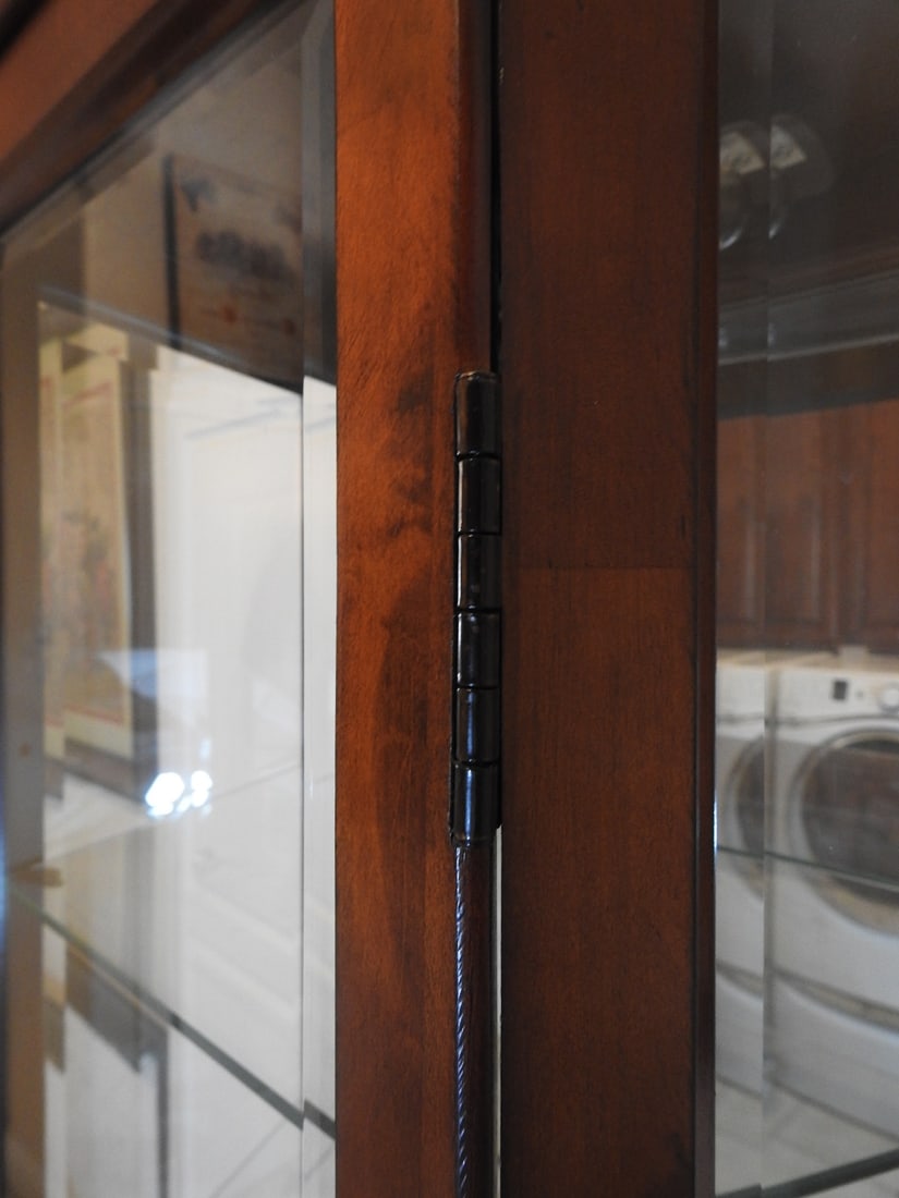 Cherry Finish Lighted Curio Cabinet - 10