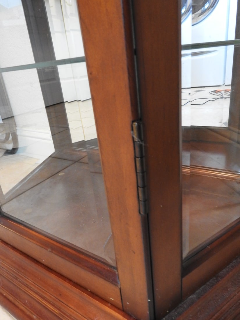 Cherry Finish Lighted Curio Cabinet - 13