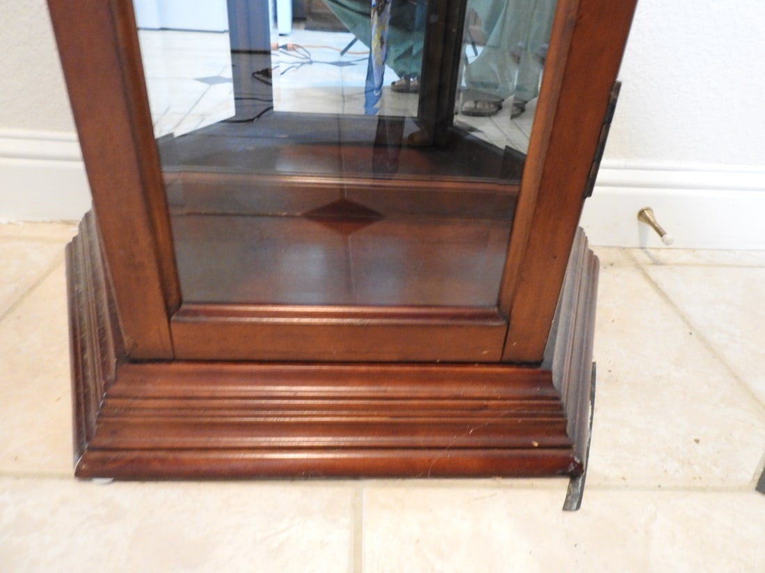 Cherry Finish Lighted Curio Cabinet - 14