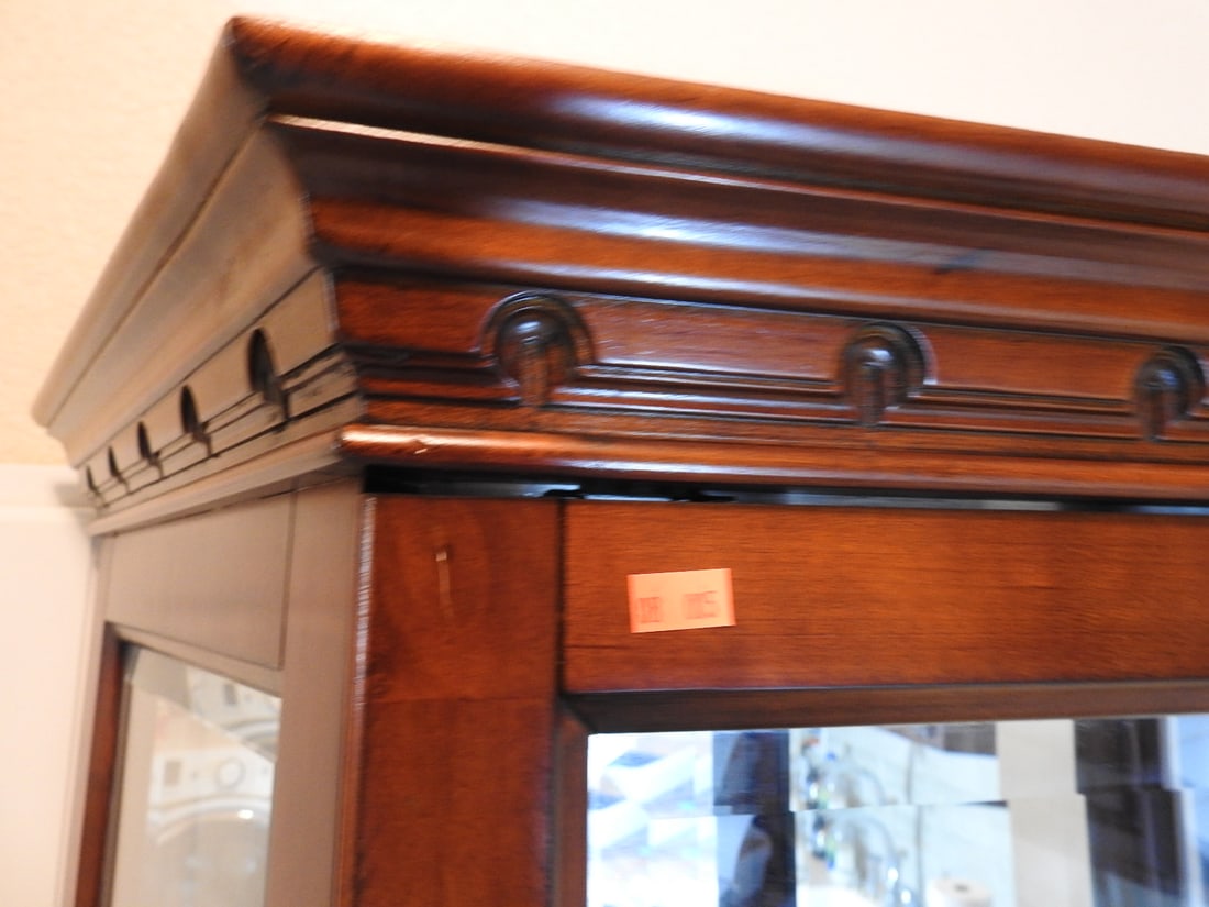 Cherry Finish Lighted Curio Cabinet - 16