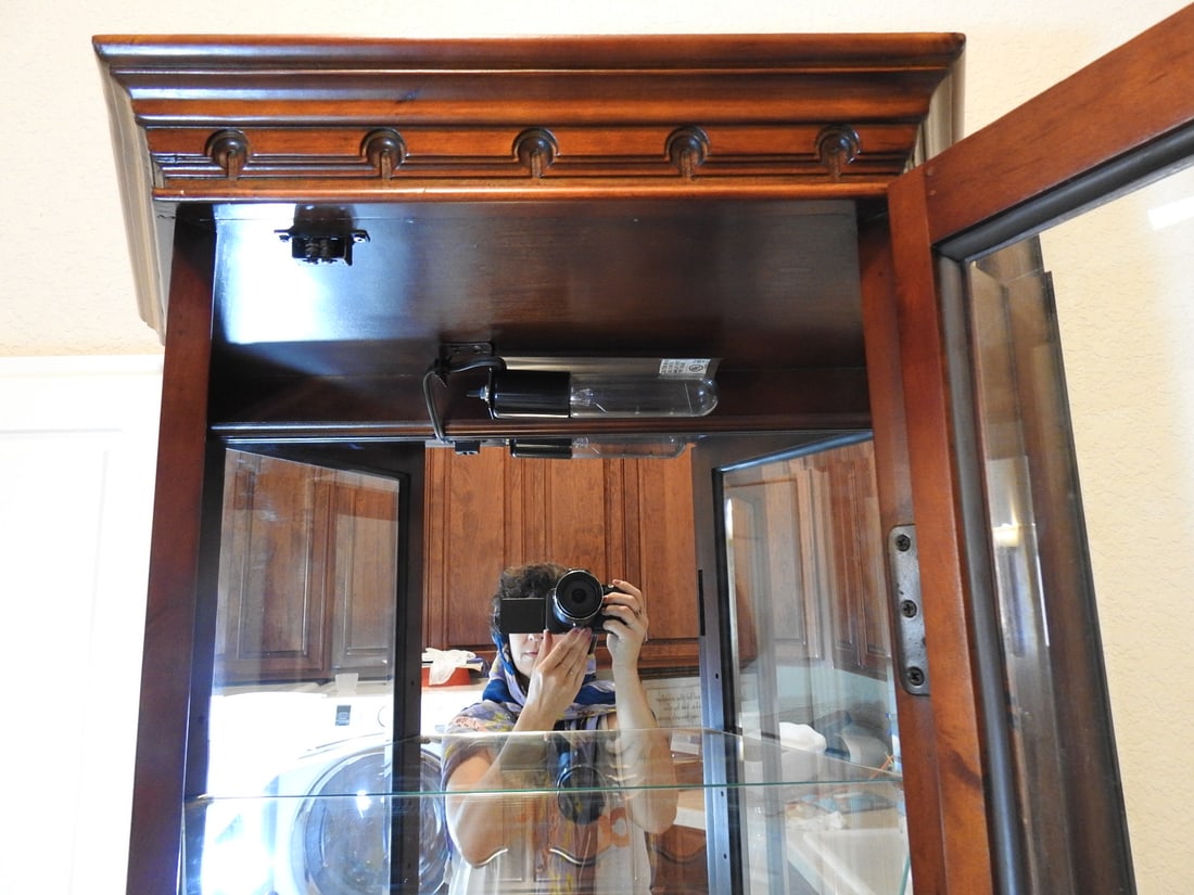 Cherry Finish Lighted Curio Cabinet - 2