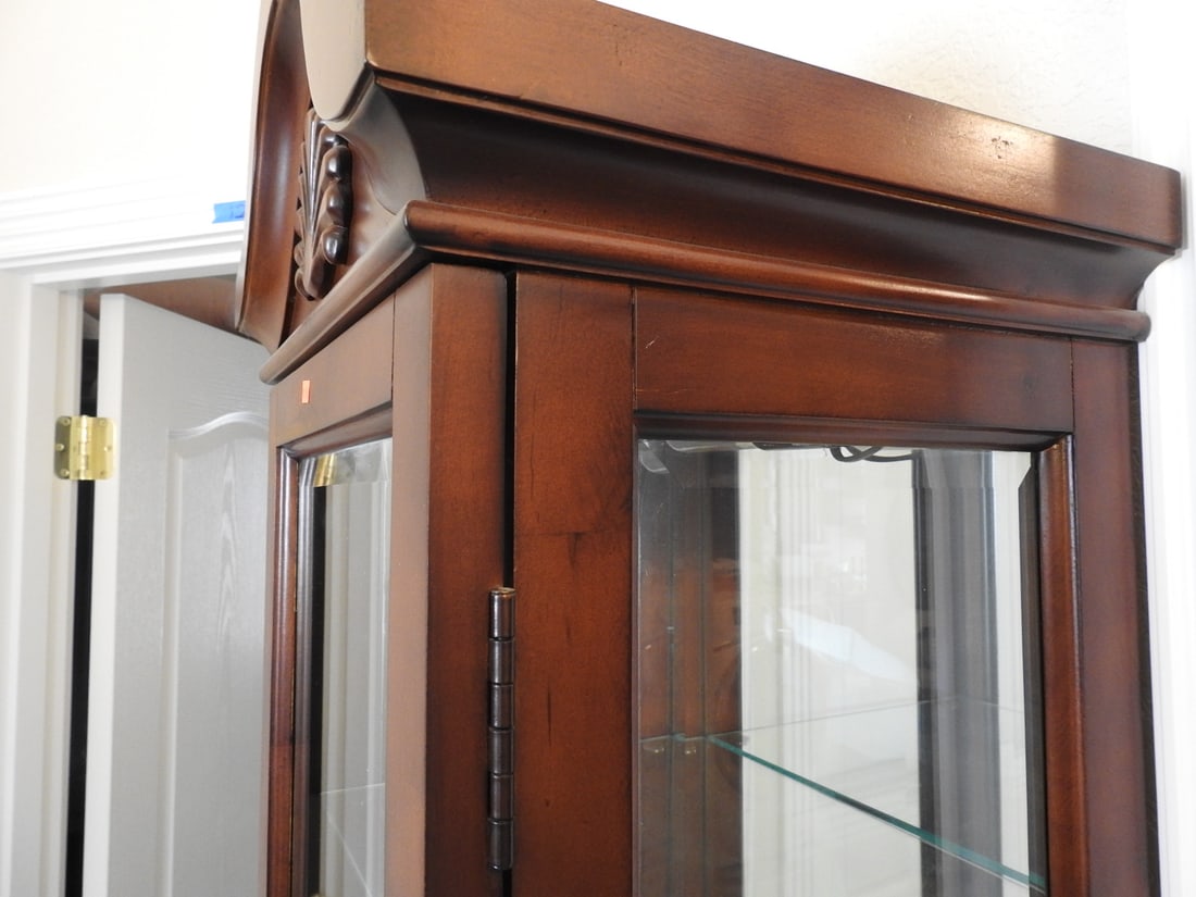 Classical Style Tall Glass Curio Cabinet - 11