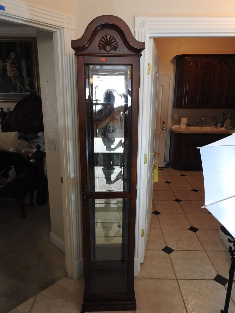Classical Style Tall Glass Curio Cabinet - 3
