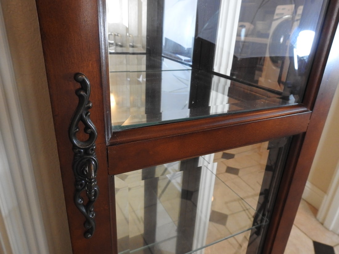 Classical Style Tall Glass Curio Cabinet - 4