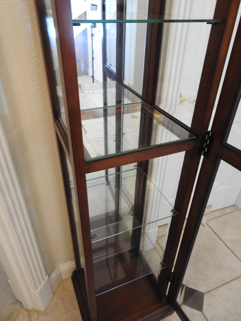 Classical Style Tall Glass Curio Cabinet - 13